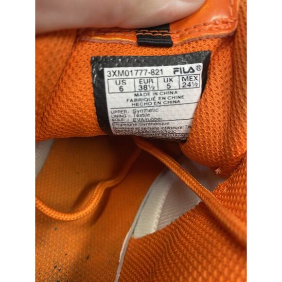 Fila Disruptor II Sneakers Men\'s 6 Orange Leather Low Top Athletic Shoes S64 main image 5